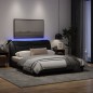 vidaXL Estructura de cama con luces LED tela negro 160x200 cm