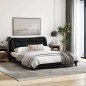 vidaXL Estructura de cama con luces LED tela negro 160x200 cm