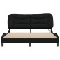 vidaXL Estructura de cama con luces LED tela negro 160x200 cm