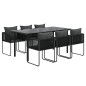 vidaXL Juego de comedor para jardín 5 piezas negro vidaXL Juego de comedor para jardín 5 piezas negro