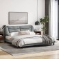 vidaXL Estructura de cama con luces LED tela gris claro 180x200 cm vidaXL Estructura de cama con luces LED tela gris claro 180x200 cm