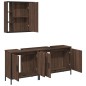 vidaXL Set de muebles de baño 3 pzas madera contrachapada roble marrón vidaXL Set de muebles de baño 3 pzas madera contrachapada roble marrón