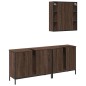 vidaXL Set de muebles de baño 3 pzas madera contrachapada roble marrón vidaXL Set de muebles de baño 3 pzas madera contrachapada roble marrón