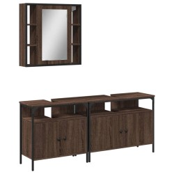 vidaXL Set de muebles de baño 3 pzas madera contrachapada roble marrón