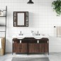 vidaXL Set de muebles de baño 3 pzas madera contrachapada roble marrón