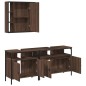vidaXL Set de muebles de baño 3 pzas madera contrachapada roble marrón