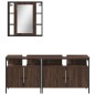 vidaXL Set de muebles de baño 3 pzas madera contrachapada roble marrón