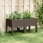 vidaXL Jardinera con patas PP marrón 80x40x42 cm vidaXL Jardinera con patas PP marrón 80x40x42 cm