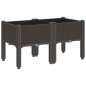 vidaXL Jardinera con patas PP marrón 80x40x42 cm vidaXL Jardinera con patas PP marrón 80x40x42 cm