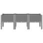 vidaXL Jardinera con patas PP gris claro 120x40x42 cm