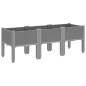vidaXL Jardinera con patas PP gris claro 120x40x42 cm