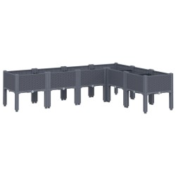 vidaXL Jardinera con patas PP gris 160x120x42 cm