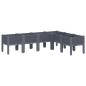vidaXL Jardinera con patas PP gris 160x120x42 cm vidaXL Jardinera con patas PP gris 160x120x42 cm