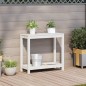 vidaXL Mesa de plantación con estante madera pino blanco 82,5x35x75 cm vidaXL Mesa de plantación con estante madera pino blanco 82,5x35x75 cm