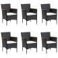 vidaXL Juego de comedor de jardín 7 piezas con cojines negro vidaXL Juego de comedor de jardín 7 piezas con cojines negro