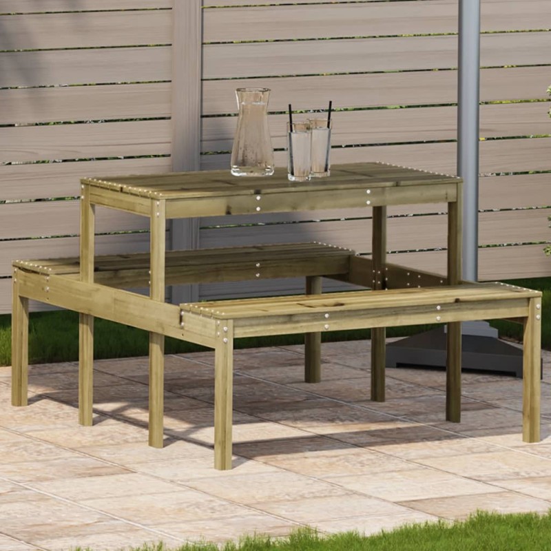 vidaXL Mesa de pícnic madera pino impregnada 110x134x75 cm