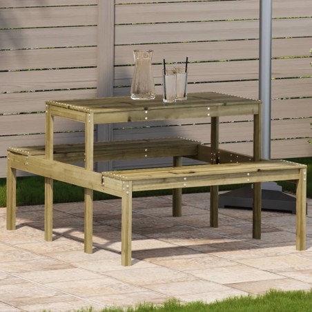vidaXL Mesa de pícnic madera pino impregnada 110x134x75 cm