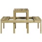 vidaXL Mesa de pícnic madera pino impregnada 110x134x75 cm