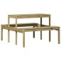 vidaXL Mesa de pícnic madera pino impregnada 110x134x75 cm