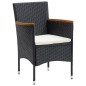 vidaXL Juego de comedor de jardín 7 piezas con cojines negro vidaXL Juego de comedor de jardín 7 piezas con cojines negro