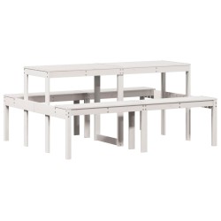 vidaXL Mesa de pícnic madera maciza de pino blanco 160x134x75 cm