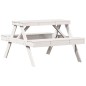 vidaXL Mesa de pícnic madera maciza de pino blanco 105x134x75 cm vidaXL Mesa de pícnic madera maciza de pino blanco 105x134x75 cm