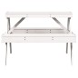 vidaXL Mesa de pícnic madera maciza de pino blanco 105x134x75 cm vidaXL Mesa de pícnic madera maciza de pino blanco 105x134x75 cm