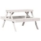vidaXL Mesa de pícnic madera maciza de pino blanco 105x134x75 cm vidaXL Mesa de pícnic madera maciza de pino blanco 105x134x75 cm