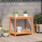 vidaXL Mesa de plantación y estante madera maciza marrón 82,5x50x75 cm
