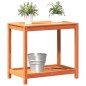 vidaXL Mesa de plantación y estante madera maciza marrón 82,5x50x75 cm