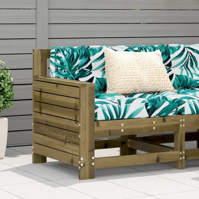 vidaXL Sofá de jardín con reposabrazos madera impregnada 69x62x70,5cm vidaXL Sofá de jardín con reposabrazos madera impregnada 69x62x70,5cm