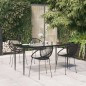 vidaXL Juego de comedor de jardín 5 piezas ratán PVC negro vidaXL Juego de comedor de jardín 5 piezas ratán PVC negro
