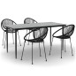 vidaXL Juego de comedor de jardín 5 piezas ratán PVC negro vidaXL Juego de comedor de jardín 5 piezas ratán PVC negro