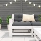 vidaXL Sofá jardín con reposabrazos y cojín madera maciza pino blanco vidaXL Sofá jardín con reposabrazos y cojín madera maciza pino blanco