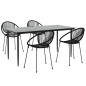 vidaXL Juego de comedor de jardín 5 piezas ratán PVC negro vidaXL Juego de comedor de jardín 5 piezas ratán PVC negro