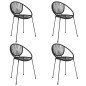 vidaXL Juego de comedor de jardín 5 piezas ratán PVC negro vidaXL Juego de comedor de jardín 5 piezas ratán PVC negro
