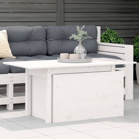 vidaXL Mesa de jardín madera maciza de pino blanca 100x50x75 cm