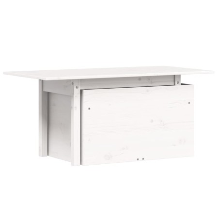 vidaXL Mesa de jardín madera maciza de pino blanca 100x50x75 cm