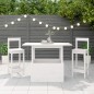 vidaXL Mesa de jardín madera maciza de pino blanca 100x50x75 cm vidaXL Mesa de jardín madera maciza de pino blanca 100x50x75 cm