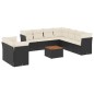 vidaXL Set de sofás de jardín 11 pzas y cojines ratán sintético negro vidaXL Set de sofás de jardín 11 pzas y cojines ratán sintético negro