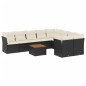 vidaXL Set de sofás de jardín 10 pzas cojines ratán sintético negro vidaXL Set de sofás de jardín 10 pzas cojines ratán sintético negro