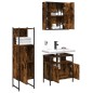 vidaXL Set de muebles baño 3 pzas madera contrachapada roble ahumado