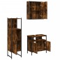 vidaXL Set de muebles baño 3 pzas madera contrachapada roble ahumado