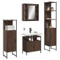 vidaXL Set de muebles de baño 4 pzas madera contrachapada marrón roble vidaXL Set de muebles de baño 4 pzas madera contrachapada marrón roble