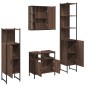 vidaXL Set de muebles de baño 4 pzas madera contrachapada marrón roble vidaXL Set de muebles de baño 4 pzas madera contrachapada marrón roble
