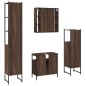 vidaXL Set de muebles de baño 4 pzas madera contrachapada marrón roble vidaXL Set de muebles de baño 4 pzas madera contrachapada marrón roble
