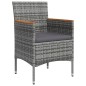 vidaXL Juego de comedor para jardín 5 piezas con cojines gris y negro