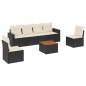 vidaXL Set de comedor de jardín 7 pzas y cojines ratán sintético negro vidaXL Set de comedor de jardín 7 pzas y cojines ratán sintético negro