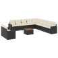 vidaXL Set de sofás de jardín y cojines 12 pzas ratán sintético negro vidaXL Set de sofás de jardín y cojines 12 pzas ratán sintético negro
