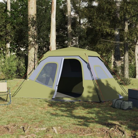 vidaXL Tienda de campaña 6 personas tela opaca impermeable verde